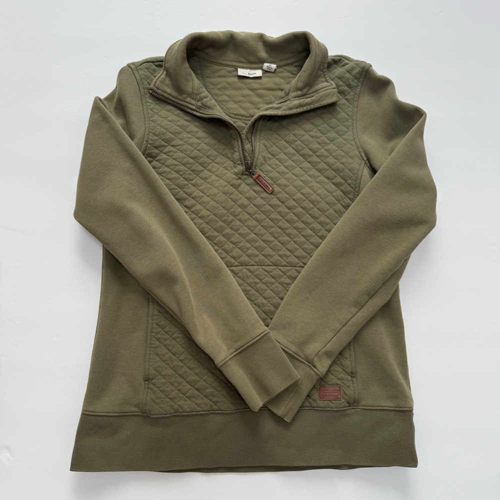 Olive Green L.L.Bean Quilted Pullover